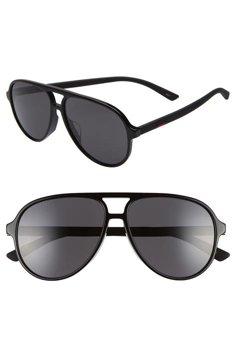 gucci men's aviator sunglasses - black